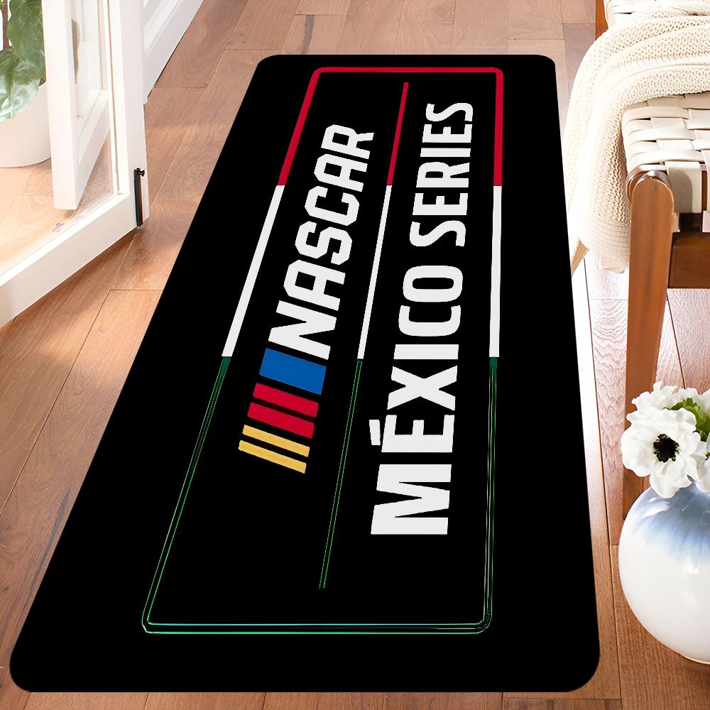 N-NASCARS Racing Car Hallway Carpet Non-Slip Laundry Room Mat Laundry Decor Balcony Child Living Room Toilet Rug
