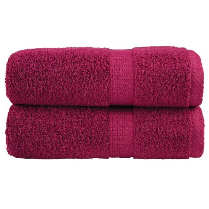 VidaXL Serviettes d'invité de Qualité Supérieure 2 pcs, Draps de Bain, Essuie-mains, Serviette de Visage Salle de Bain, 137206
