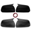 For Toyota Highlander 2008-2013 Car Rearview Side Mirror Cover Horn Wing Cap Exterior Door Case Trim Carbon Fiber Black
