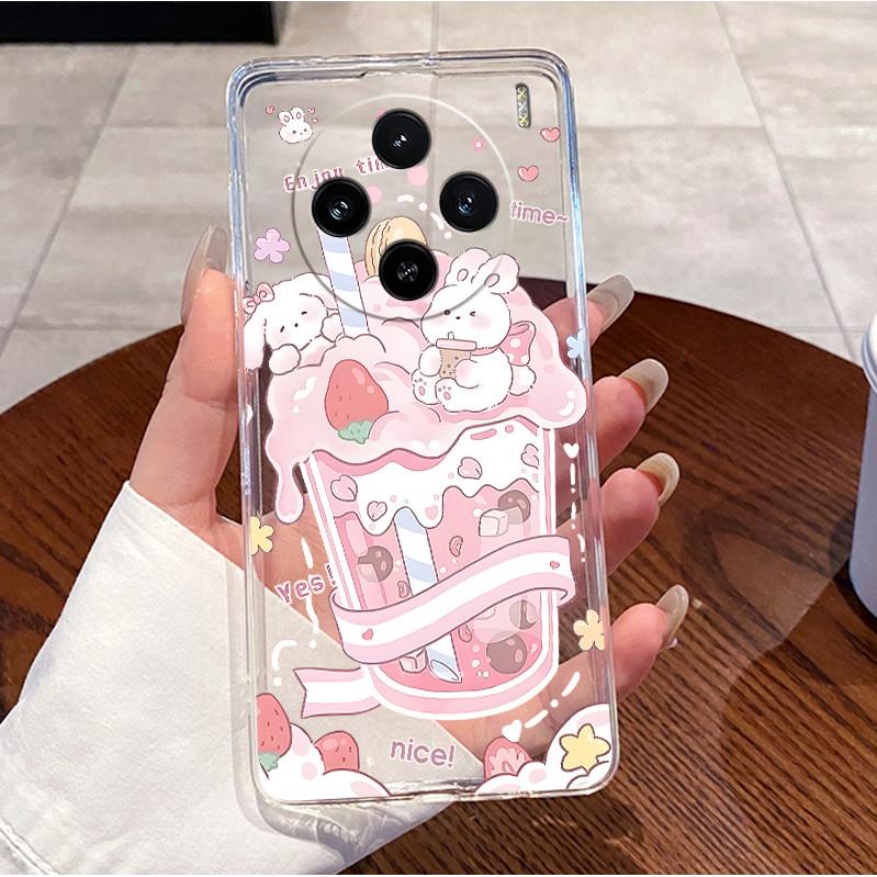 Case For Vivo X100 Transparent TPU Soft Cover For Vivo X100 Pro/X100s Pro Cute Little Panda Pattern Shockproof Couple Shell