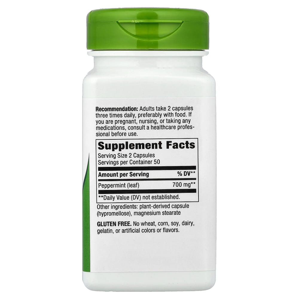 Nature's Way Peppermint Leaf 350mg Veggie Capsules, 100 Count (700mg Per Serving)