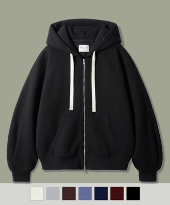 Fp142 Youthful Mellow Hooded Zip-Up Black Sjhd1539