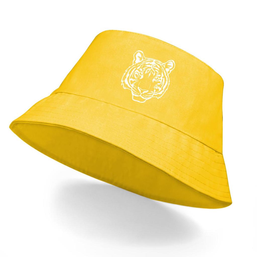 Bucket Hat mit Weißem Tigerkopf-Print Bucket Hat , Tier Herrenhut Leichtgewicht Frühling Strand Strandkappe