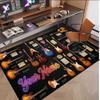 Music Guitar Theme Soft Crystal Velvet Rug Custom Name & Text Print Non Slip Floor Rug for Bedroom Living Room
