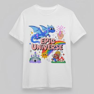 Damen Oversize Bequemes Klassisches T-Shirt Drachenburg Abenteuer Grafik-T-Shirt