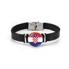 World Cup Country Flags Leather Bracelet Bangle - European Cup Flag Design Jewelry