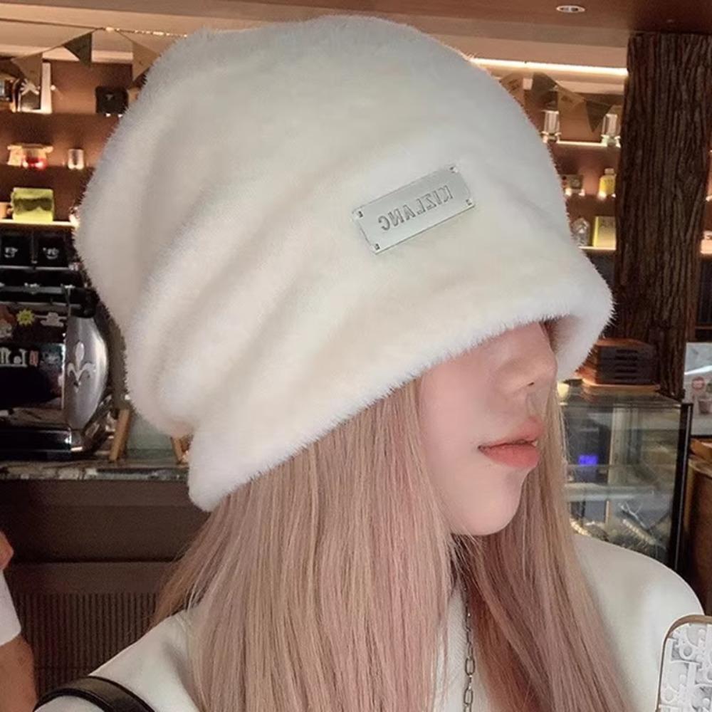 Soft Beanie Cap Warm Fluffy Bonnet Hat Y2k Winter Hat  Woman/Men