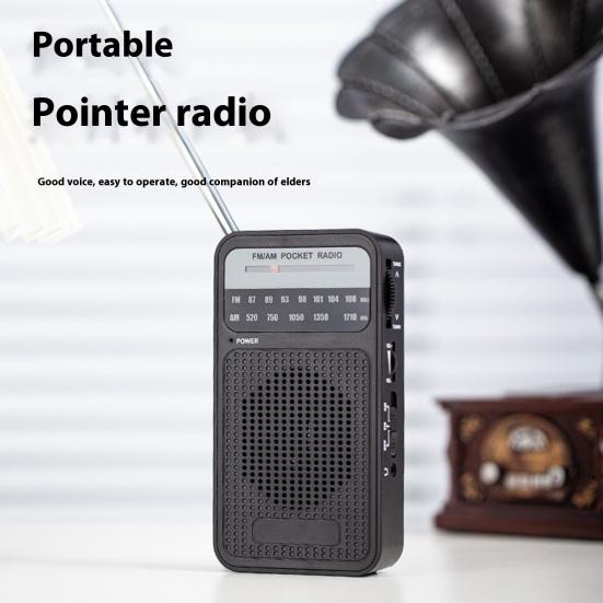 Portable AM/FM Radio with Speaker Clear Stereo Sound Battery Powered Handheld Radio with 3.5mm Headphone Jack