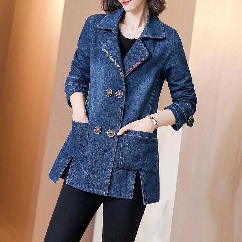 Women Jeans Jacket   Spring Autumn Denim Coat Female Korean Casual Loose Windbreaker Cowboy Overcoat