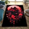 Mysterious Moonlit Wolf Printed Carpet Wolf Totem Printed Rug for Bedroom Living Room Durable Non-Slip Mats Kids Rug Home Decor