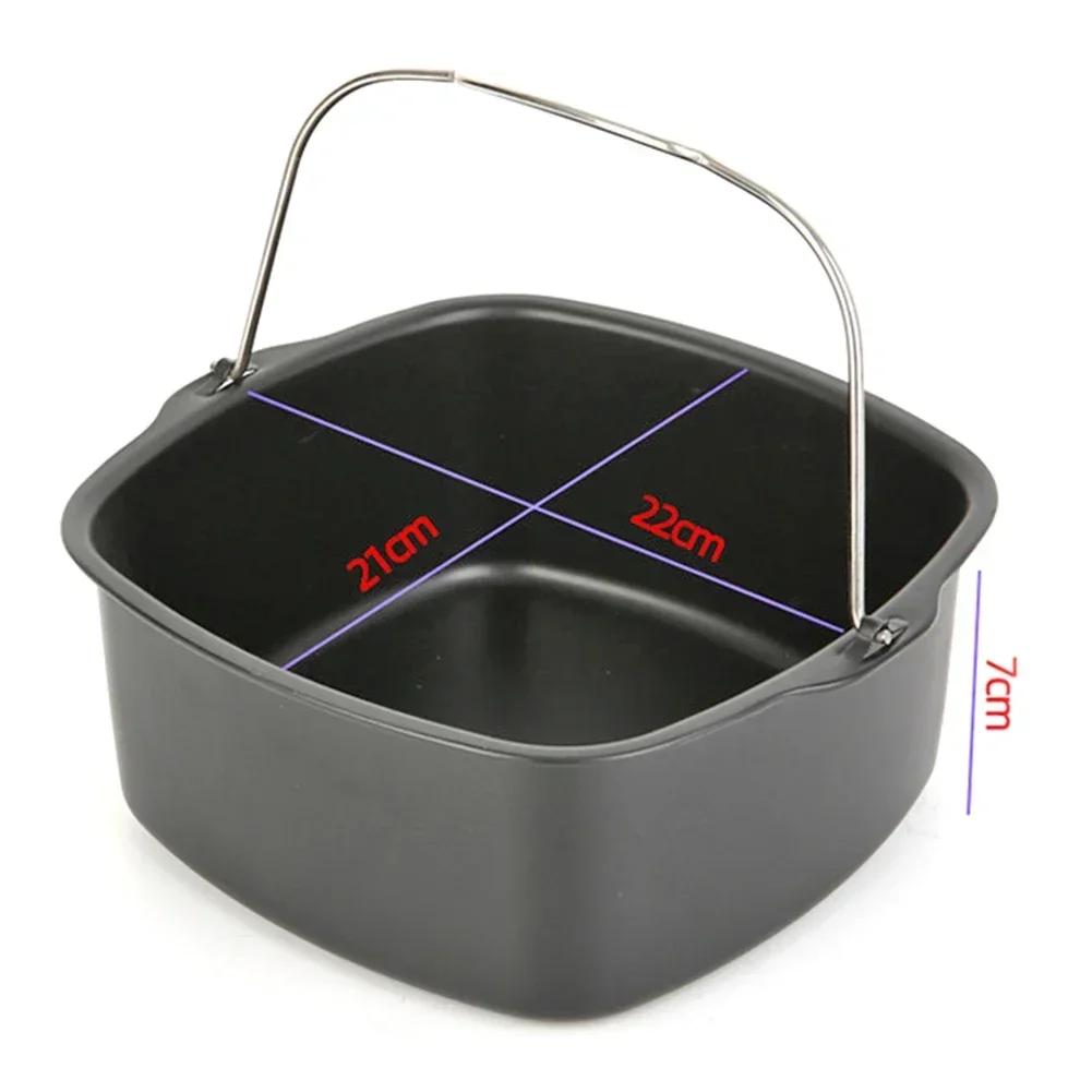 7 Inch 8 Inch Fryer Accessories Nonstick Baking Pan Square Cake Bucket Cake Baking Pan Basket Air Fryer Accessories