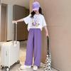 Teenager Mädchen Cartoon Hase Kleidung Set Sommer Kinder Mädchen T-Shirts + Hose 2-teiliger Anzug Kinder Oberteil Hose Outfits Trainingsanzüge