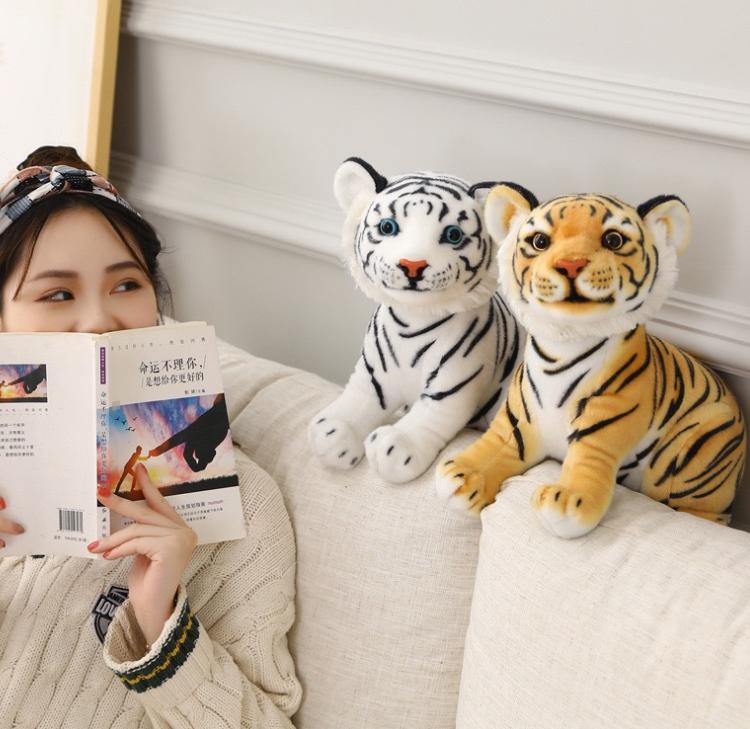 Simulation Baby Tiger Plush Toy Stuffed Soft Wild Animal Forest Pillow Dolls for Kids Birthday Gift