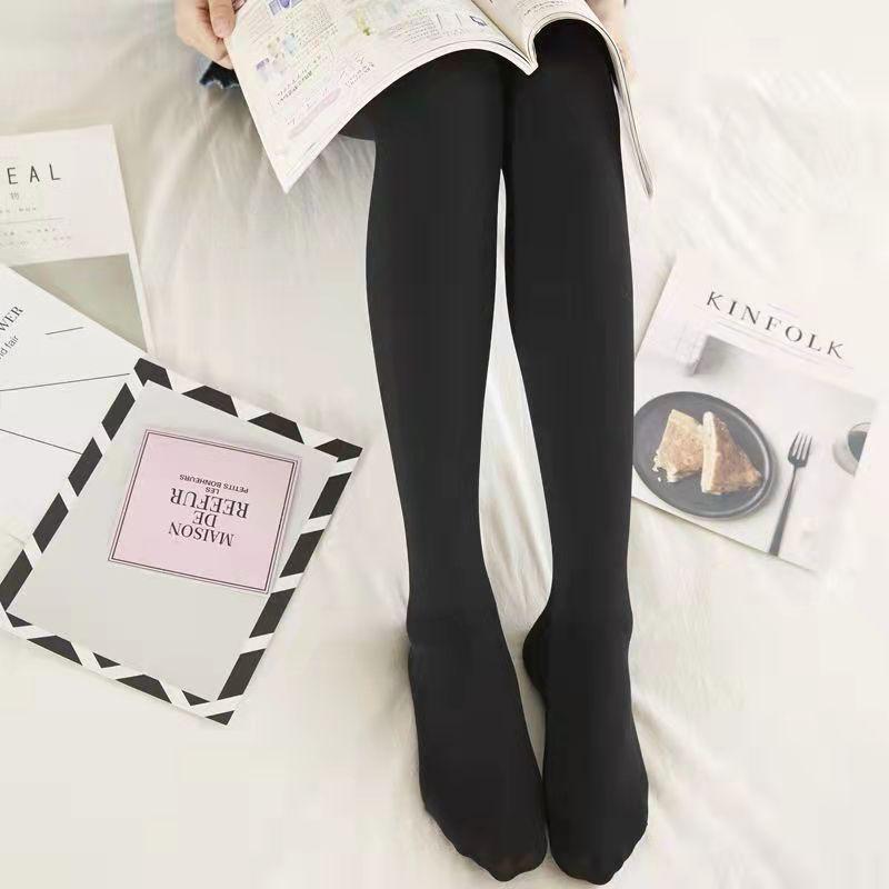

Women s Sheer Layer Black Stockings: Nude Feel, Velvet Lined, Autumn-Winter, Thick Base Layer One Size Ankle (80-120 kg)