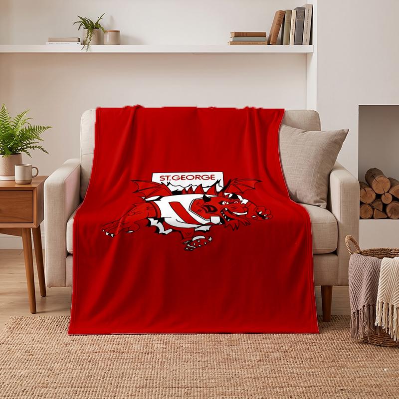 St George Illawarra Dragons Soft Warm Flannel Blankets Comfortable Blanket for Home Decoration Gifting