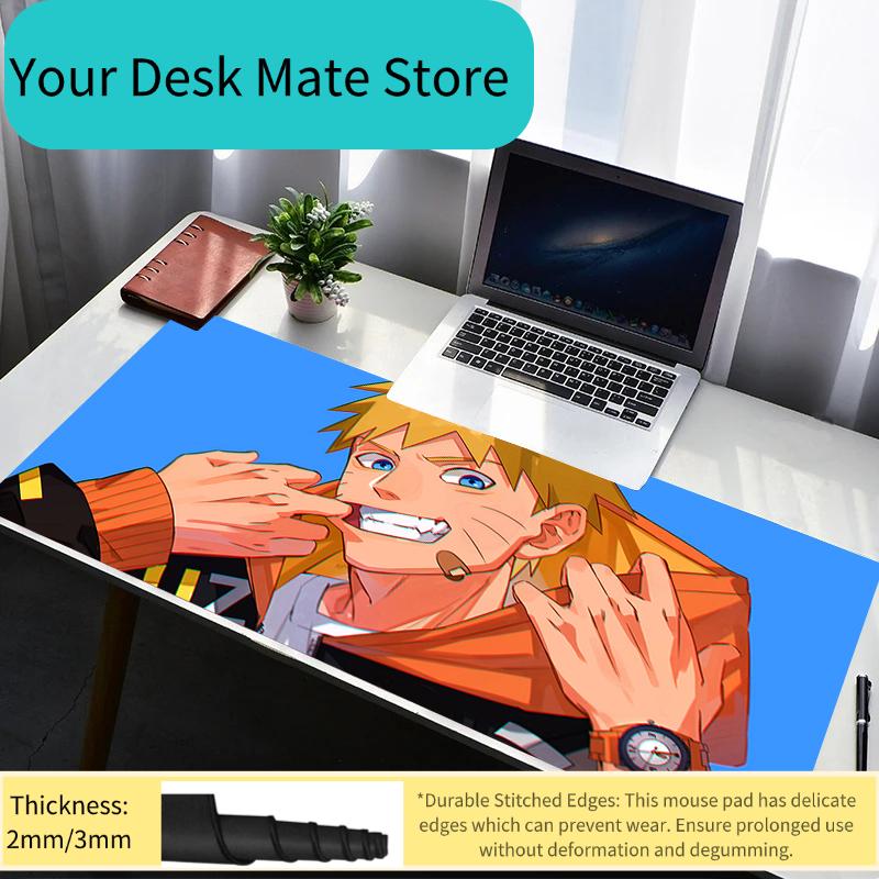 Mouse Pad PC Non Slip Rubber Mousepad Laptop Naruto Uzumaki Gamer Cabinet HD Keyboard Pad Office Computer Gaming Desk Mouse Mat
