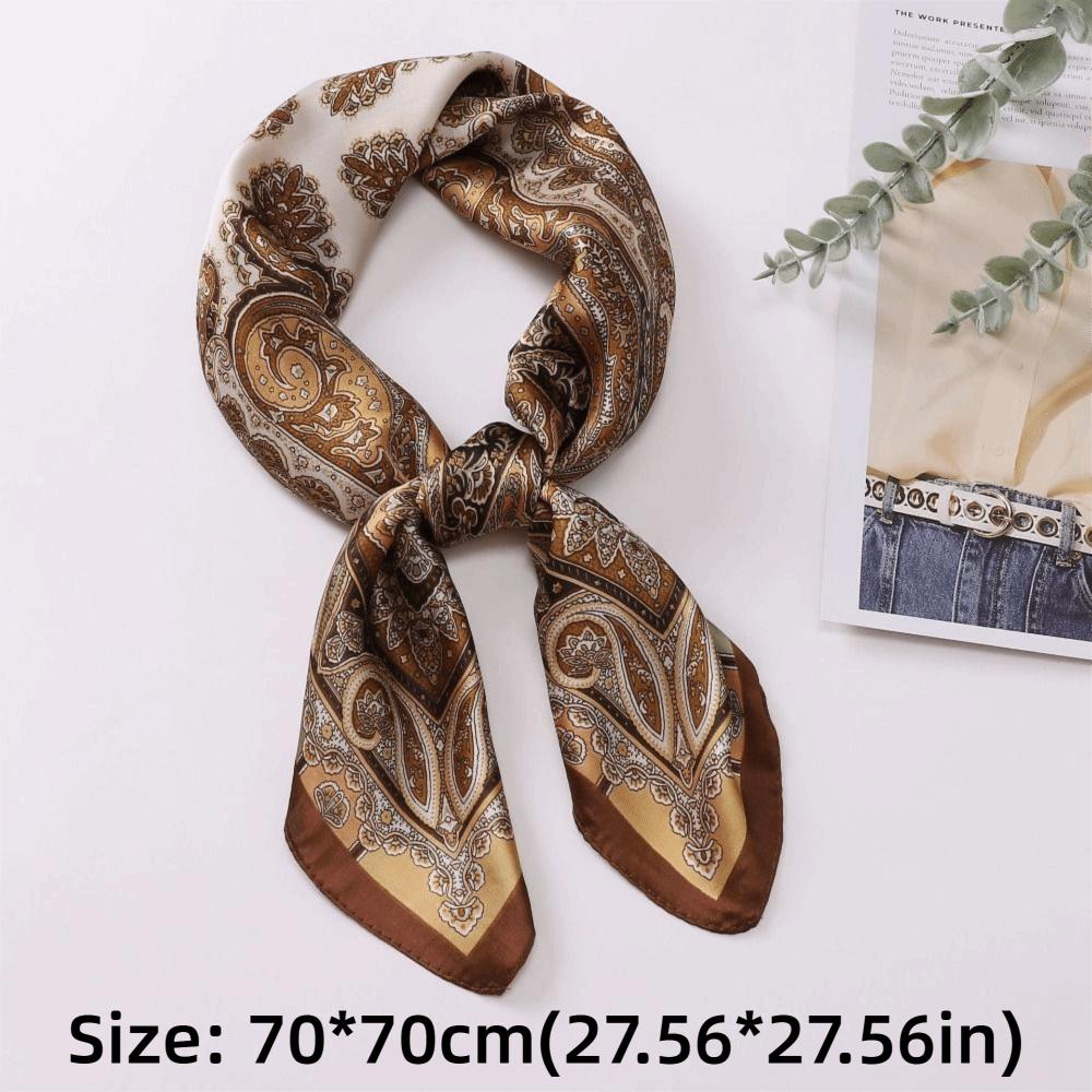 Luxury Print Neck Tie Shawl Wraps Vintage Hair Scarf Headband  Women