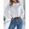 Neuankömmling Damen Sweatshirt Herbst/Winter Lässig Einfarbig Rundhalsausschnitt Schnürung Glockenärmel Pullover Damen Strickpullover