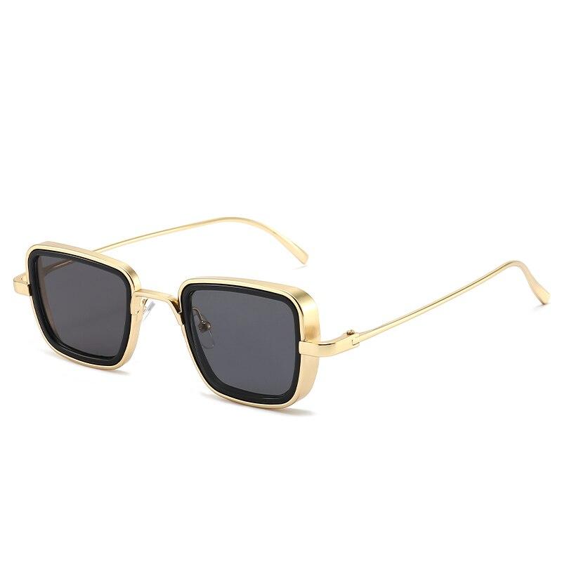 New Vintage Metal Steampunk Sunglasses Men Women Square Sun Glasses - For Men Women Stylish Retro Brand Shades Male Female UV400