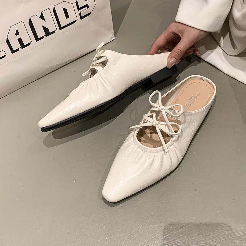 

Женские туфли бабочка-узлы тапочки женские летние увеличенные внутренние низкие 2025 серебристая ткань Мэри Джейн ПУ резина Рим бабочка- 40 бежевый