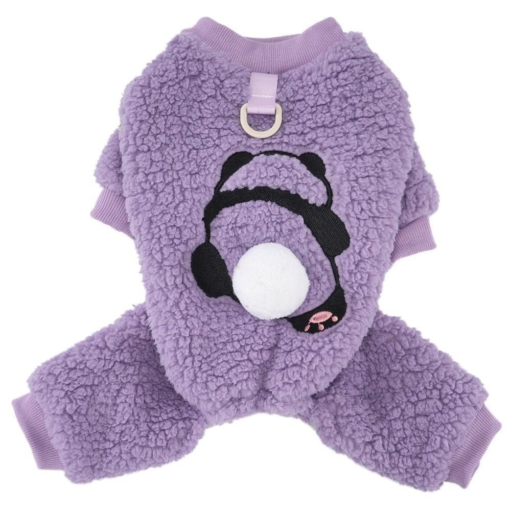 Cartoon Dog Four Legged Clothes Thickened Warm Cat Thermal Coat Dog Plush Jumpsuit Autumn Winter