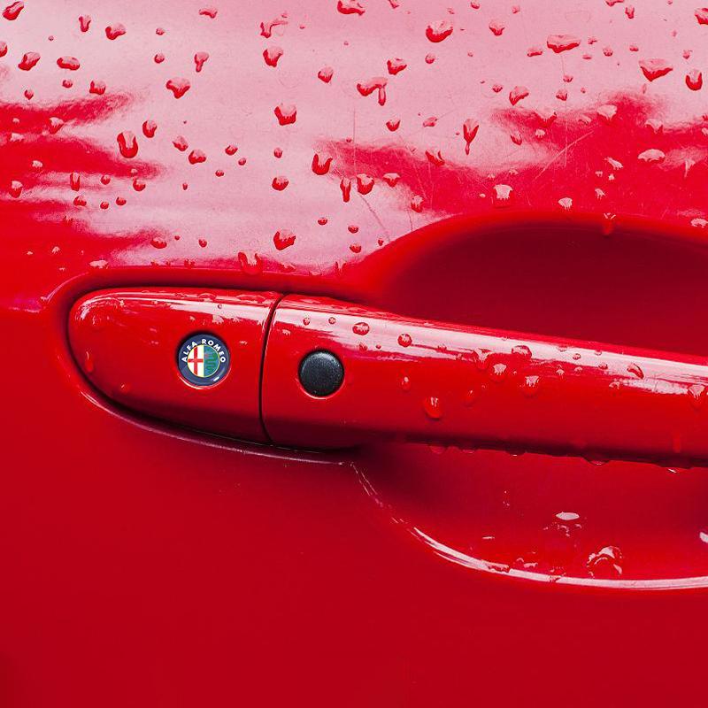 2/4/6 Pezzi Adesivo Emblema Tappo Serratura Portiera Auto Adesivo Protettivo per Alfa Romeo Giulia Stelvio Giulietta Spider GT 4C 8C Mito Brera Modifica