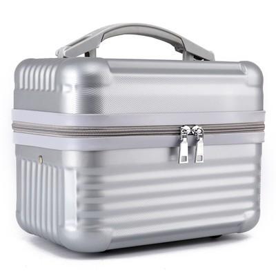 

Cosmetic Bag New Portable Handheld Suitcase Large Capacity Waterproof Toiletries Storage Bag Makeup Case срібний