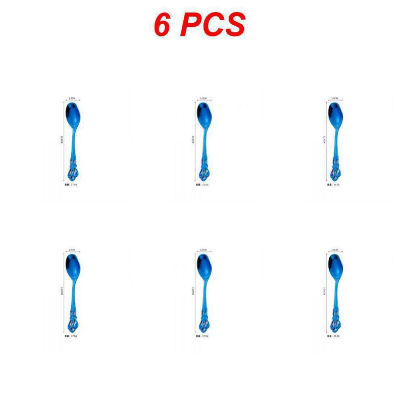 2/4/6 ST Kaffetillbehör Sked Rostfritt Stål Europeisk Stil Snidad Liten Kökstillbehör Snacks Skopa Matservis