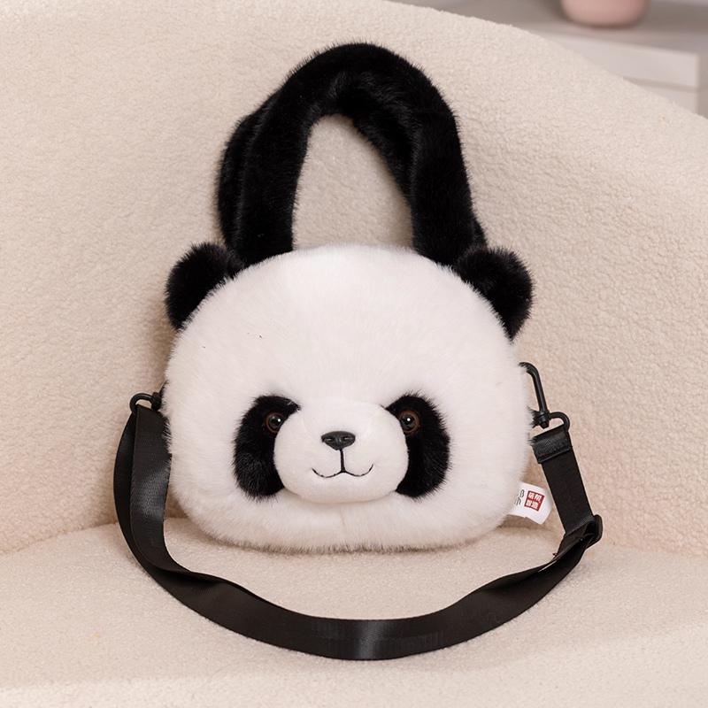 Schattige Dieren Handtas Zacht Pluche Speelgoed Gevuld Pluche Panda Beer Koala Cadeau Tassen Kinder Verjaardagsfeestje Bedankjes Jongens Meisjes Tas 25cm white