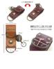 highstyle Tochigi Leather Belt Loop Keychain Dark Brown Reel D-Rings Men Women Cowhide