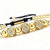 Vintage Copper Bead Inlaid Zircon High-End Bracelet Design Sense Hexagonal Adjustable Braided Bracelet