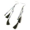 Les Trésors De Lily [M9349] - 'Altaï' Designer Earrings Black Blue