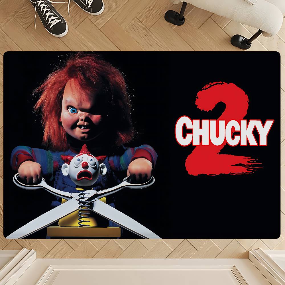 Horror Doll Chucky Entrance Door Mat Rectangle Anti-slip Home Soft Badmat Front Door Indoor Outdoor Mat Household Carpets
