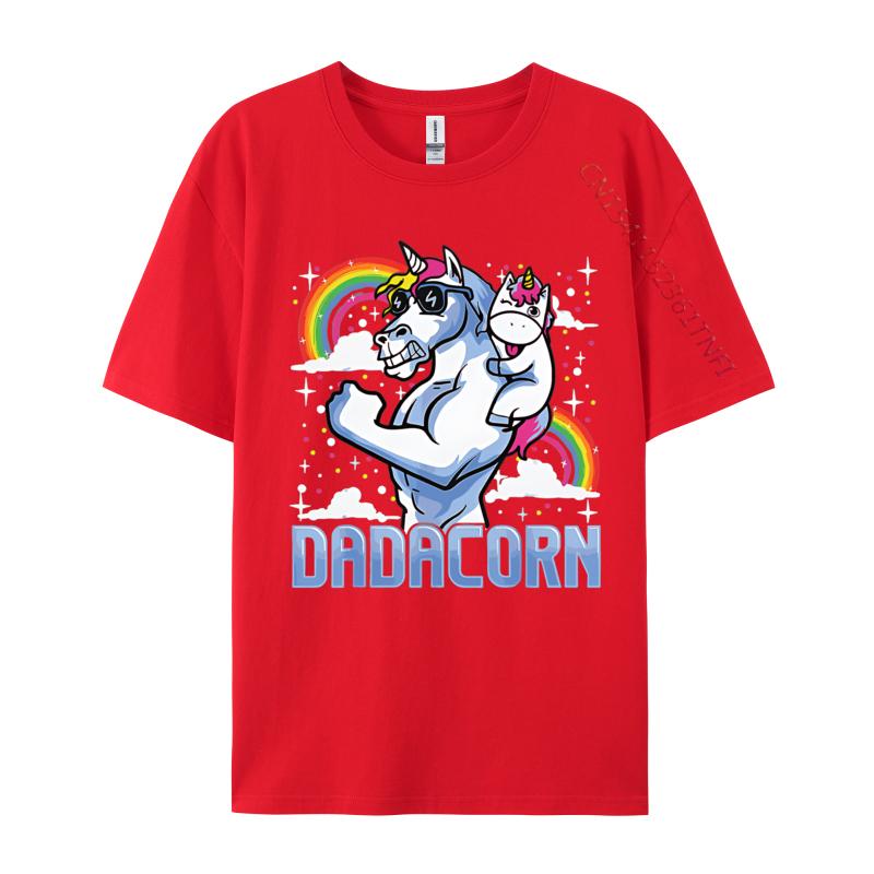 Dadacornunicorn Papa Und Baby Tolles T-Shirt Retro Bedrucktes T-Shirt Anime Vintage T-Shirt Herrenbekleidung
