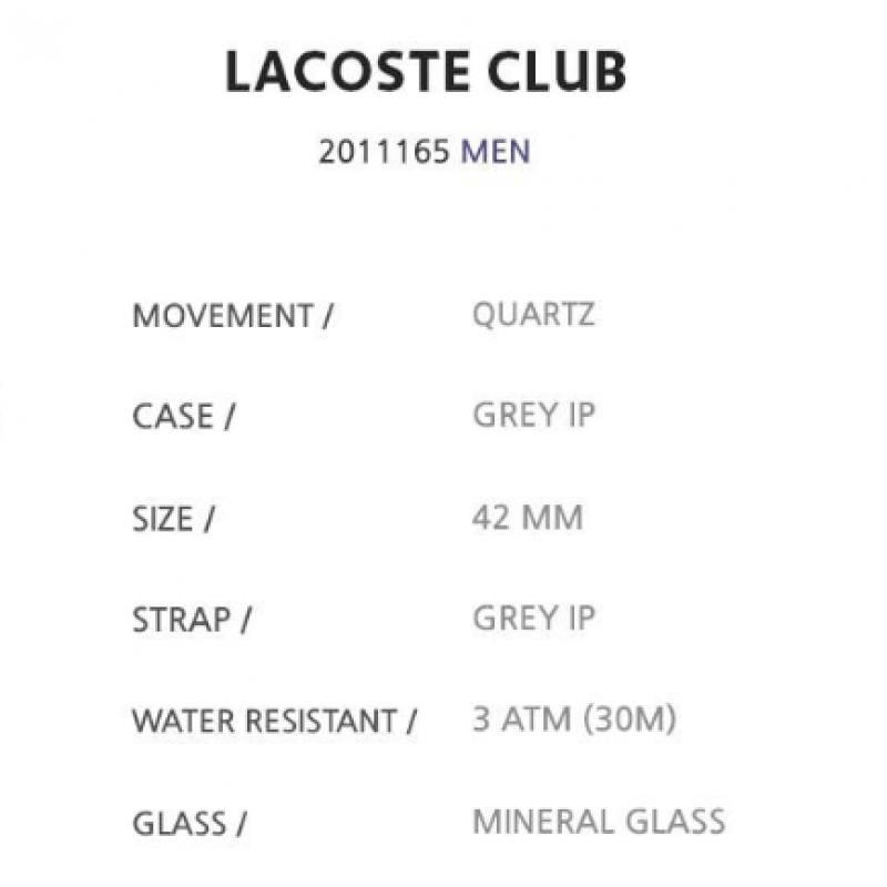 Lacoste Officially Imported Men S Metal Watch 2011165
