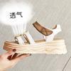 Leather platform sandals women's outer wear 2025 summer new women's retro versatile beach shoes heightening fashion women's shoes
