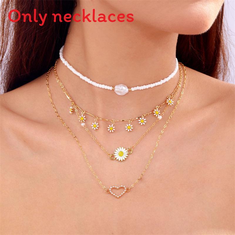 Collier Minimaliste Fleur de Pâquerette avec Chaîne en Alliage pour Femmes Printemps