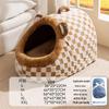 Houndstooth Dog Bed for Large Dogs & Cats - Autumn/Winter Deep Sleep Bed