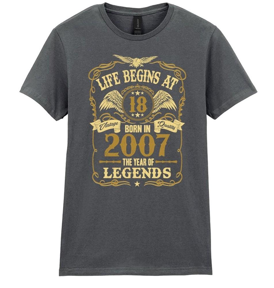 

Жизнь начинается в 18 Женская футболка на 18-летие РОДИЛАСЬ 2007 Дамский подарок Сестре Ей 2XL