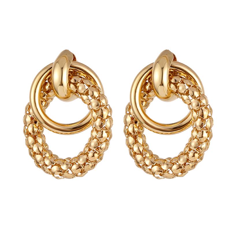 Hot Selling Vintage Earrings Women Big Gold Color Geometric Statement Metal Drop Earrings Jewelry Accessories