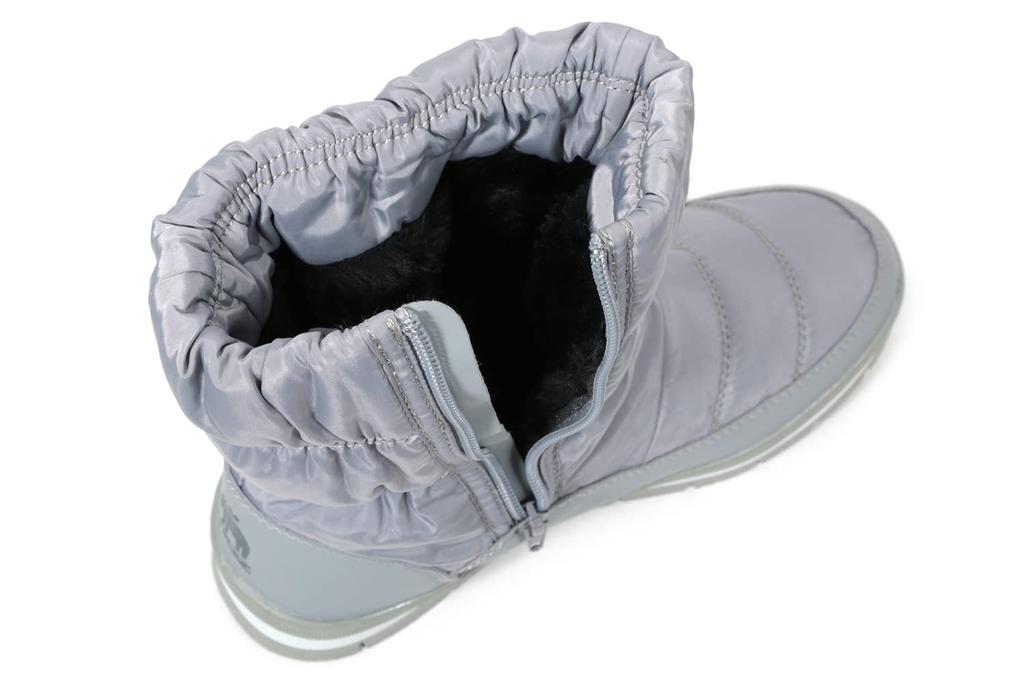 moz U Down Seitliche elastische Raffung bei der Kältegröße LL Damenstiefel, Reißverschluss, Öffnung, Wasserabweisend, Wetter, Rutschfeste Sohle, Grau,