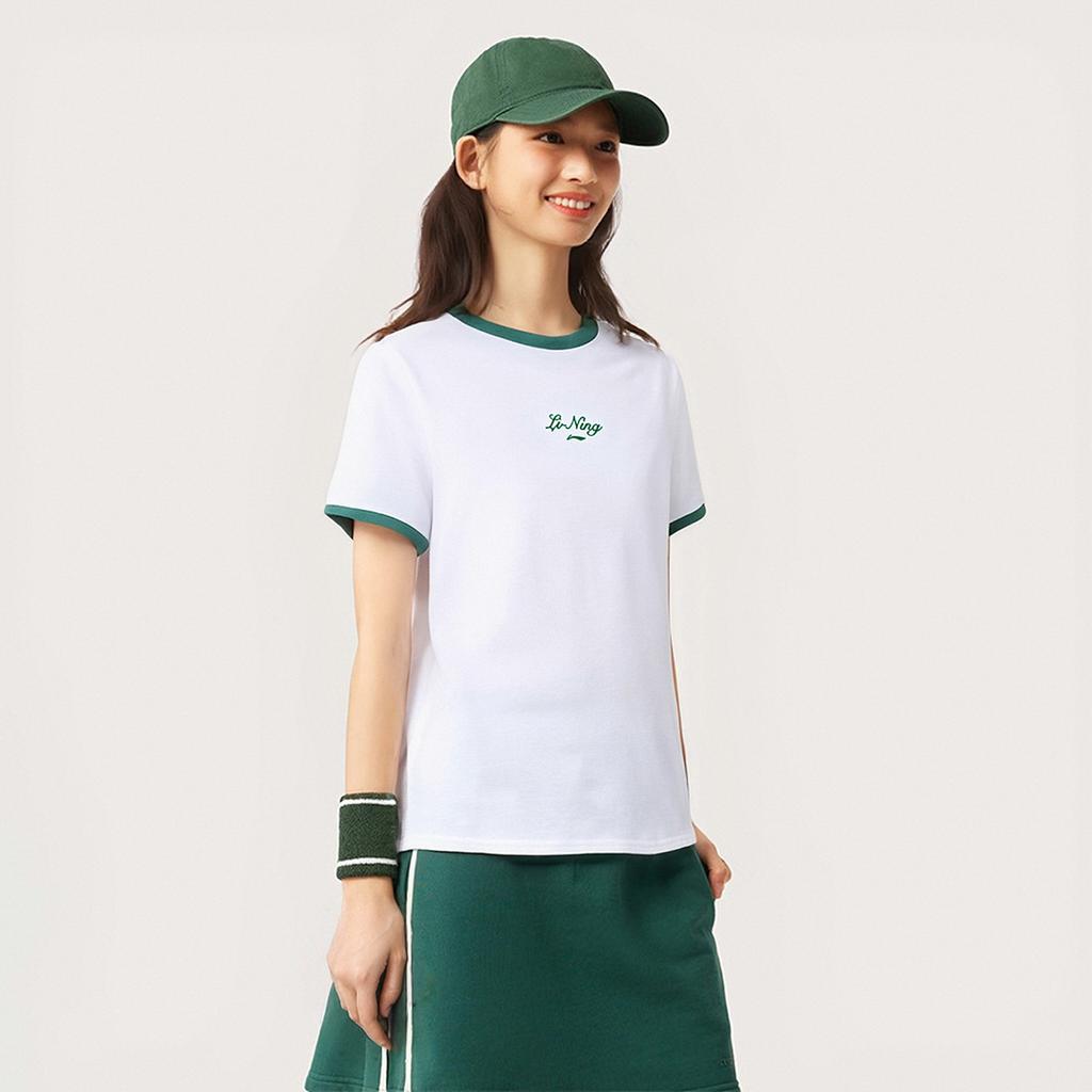 Li-Ning Classic Comfortable Soft Short Sleeve T-Shirt Women tops White AHSW880-2