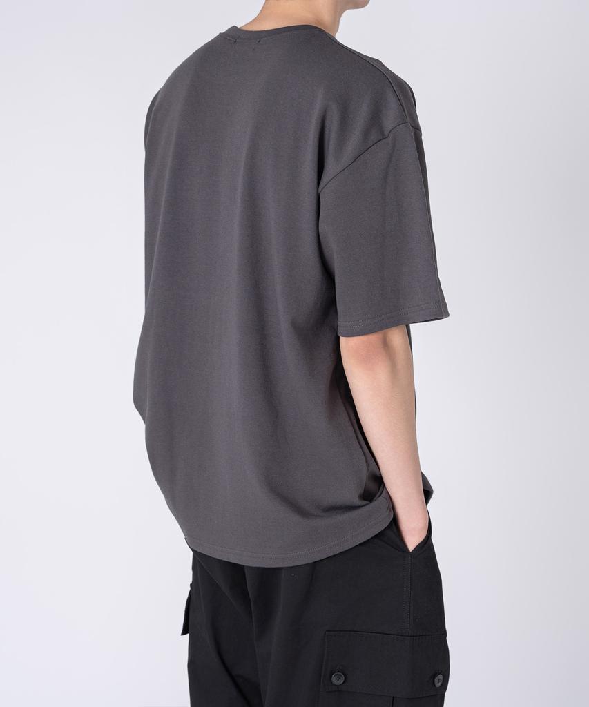 UNDEROFF Oversized Crew Neck Plain Short Sleeve T-Shirt Dark Gray