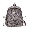 Schoolbag Trendy New Leopard Print Backpack Girls Junior High School Students High School Bag Korean Version of Foreign Style Girl Travel Backpack