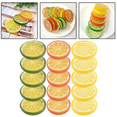 Artificial Lemon Slices Plastic Fake Lemon Slices Fine Workmanship