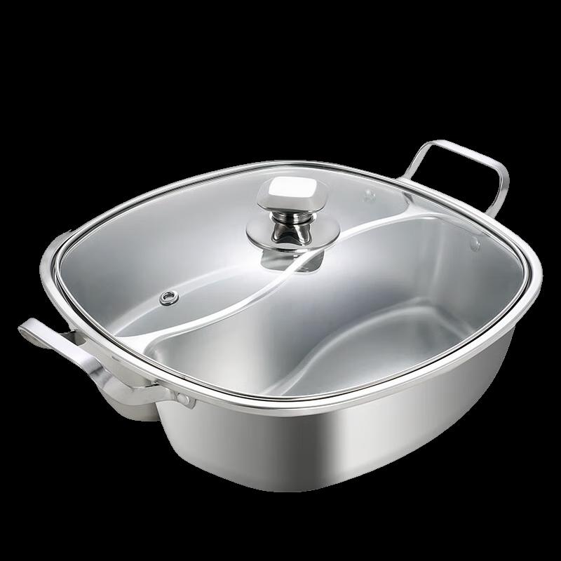34cm Quadratischer Edelstahl-Dividierter Hot Pot