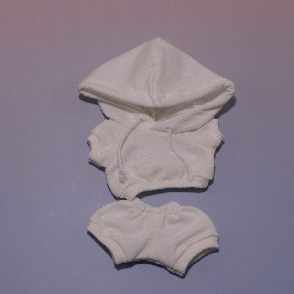 Labubu Hoodie Set: Einfarbige Puppenkleidung mit Anhänger für Erste & Dritte Generation, 17cm austauschbare Plüsch-Merchandise.