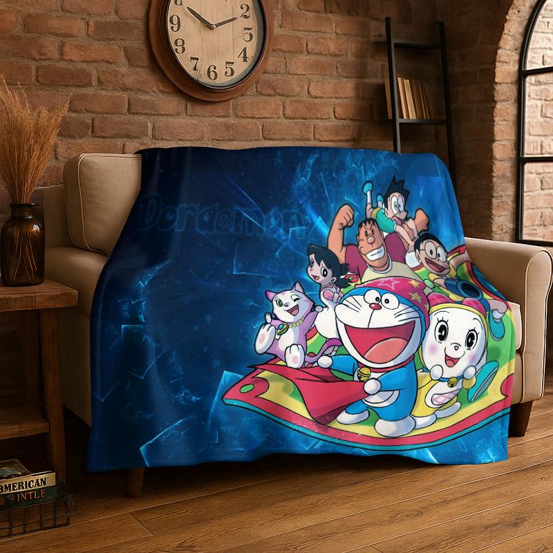 Cartoon D-Doraemon Dream Anime Flannel Blanket Soft Warm Throw Blanket for Bedroom Living Room Bed Travel Camping Picnic Kid
