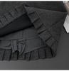 Plus Size Gray Wool Pleated Lace Skirt with Ruffle Hem - High Waist Bodycon for Autumn/Winter