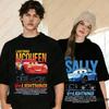 Lightning Mcqueen and Sally Print Couples Tshirts For Women Unisex The Cars Summer Fashion Short Sleeve Tees Oversized Tops